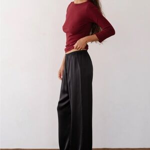 DONNI. Black silk pants